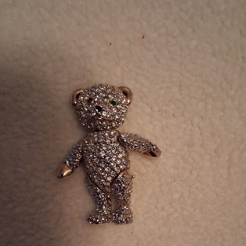Sparkling Teddy Bear Brooch